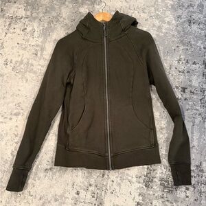 EUC lululemon scuba hoodie size 10 dark olive